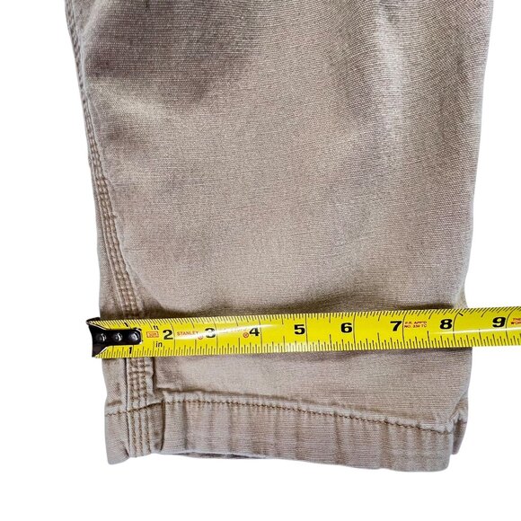 Carhartt Beige Relaxed Fit Canvas Pants Carpenter Cargo Pockets 40x30 RN 14806 - Picture 12 of 16